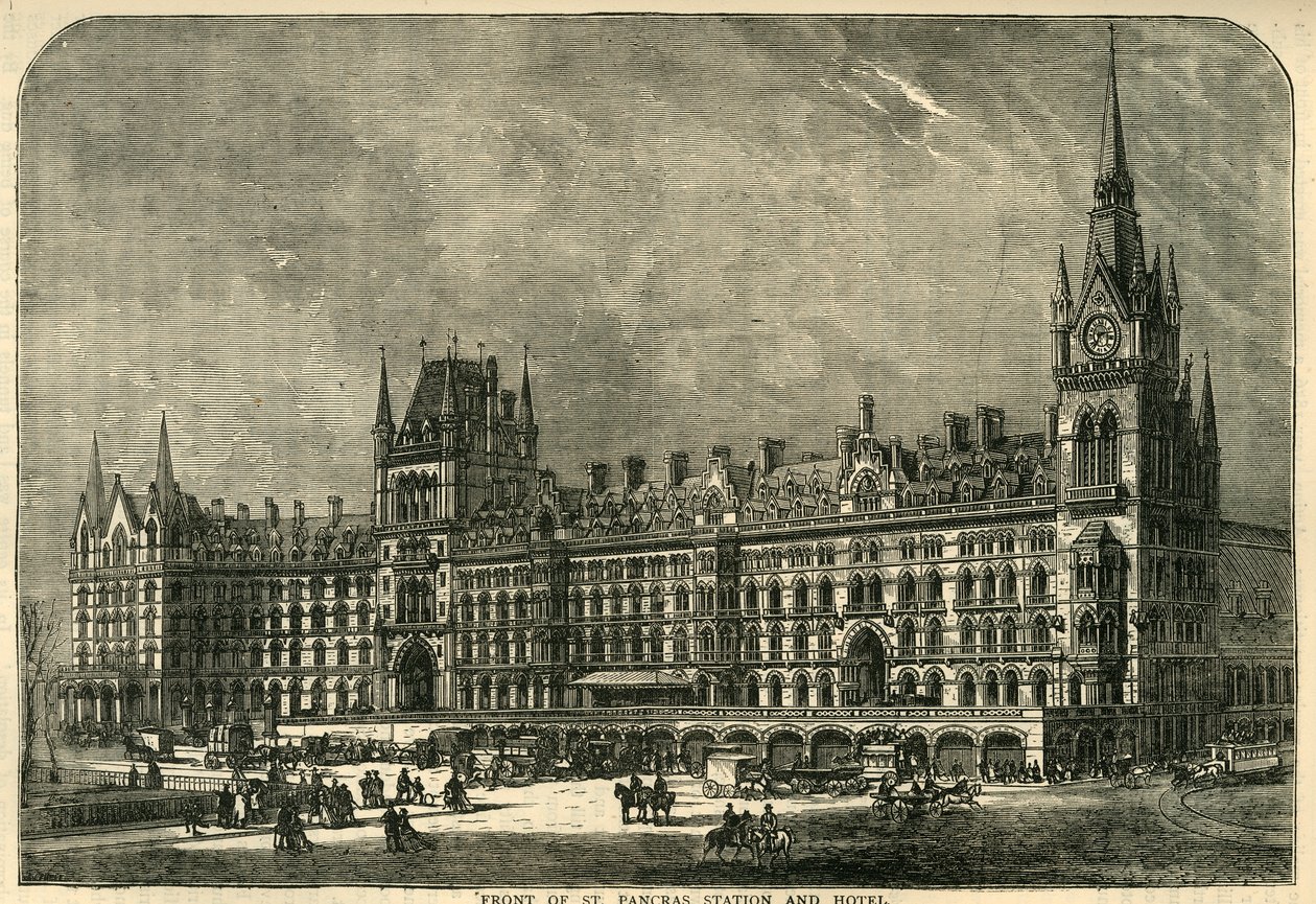 Foran St. Pancras Station and Hotel, c1876. av Unbekannt