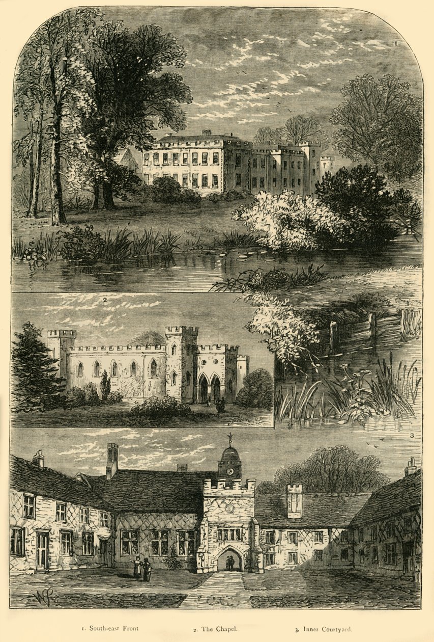 Fulham Palace i 1798, c1878. av Unbekannt