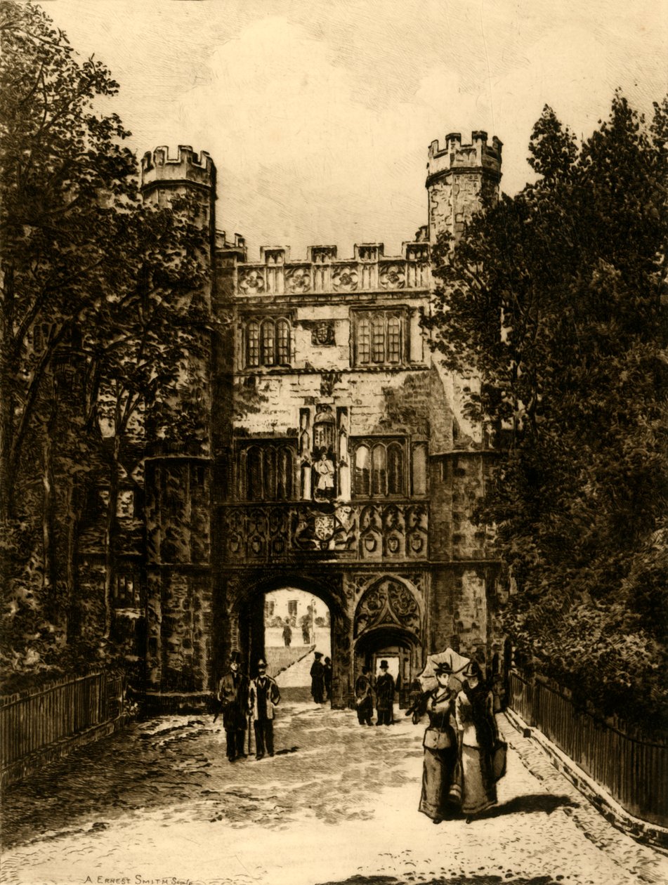 Gateway of Trinity College, Cambridge, 1898. av Unbekannt