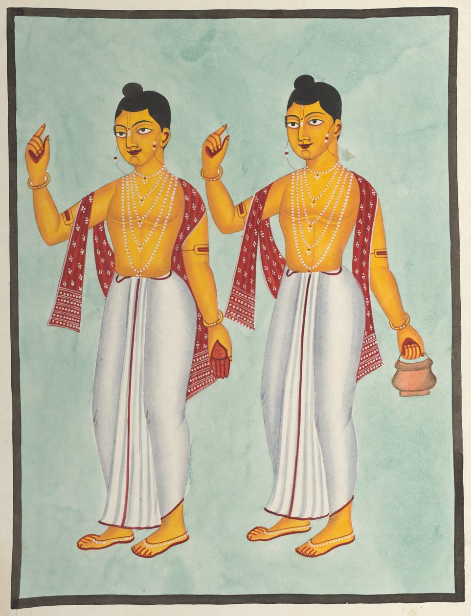 Gaur og Nitai, 1800-tallet. av Unbekannt