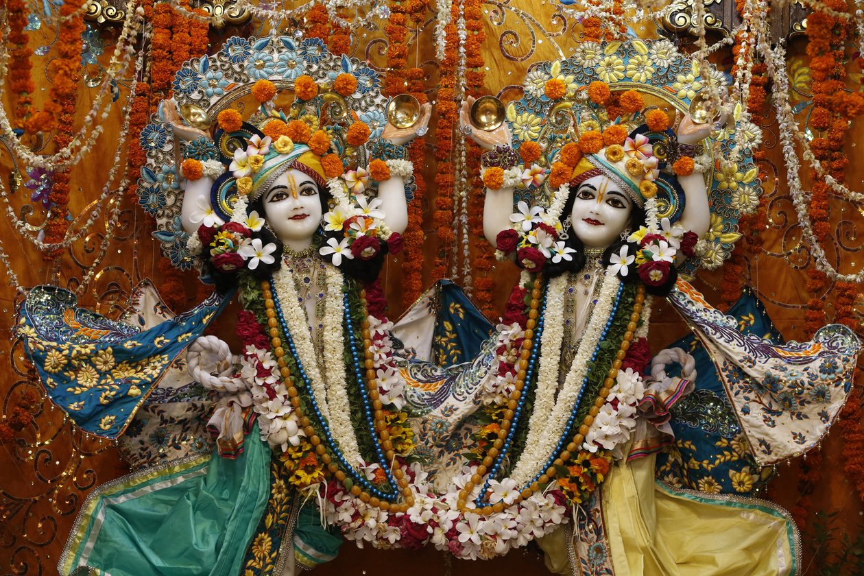Gaura Neeta Murthys i Krishna-Balaram-tempelet, Veerindavam. India av Unbekannt