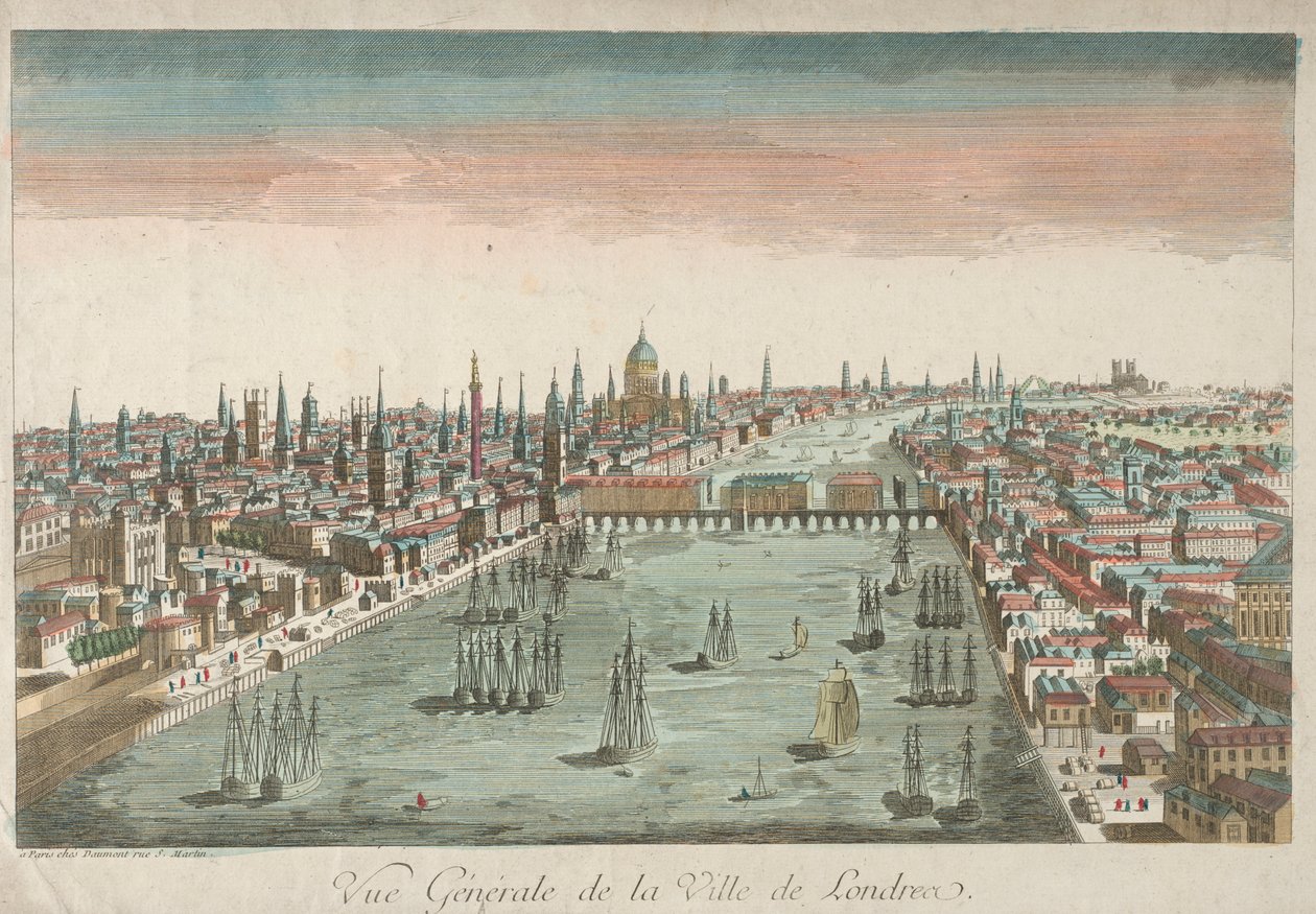 General View of London, 1700-tallet. av Unbekannt