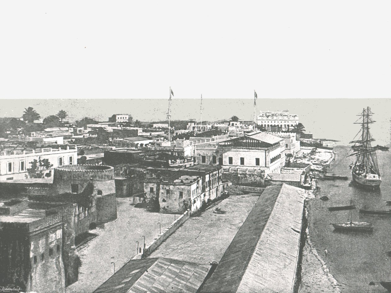 Generell oversikt over hovedstaden Zanzibar, 1895. av Unbekannt