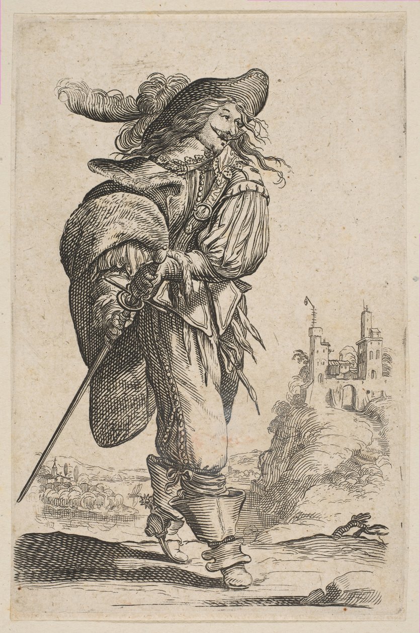 Gentleman Holding a Sword, 1629. av Unbekannt