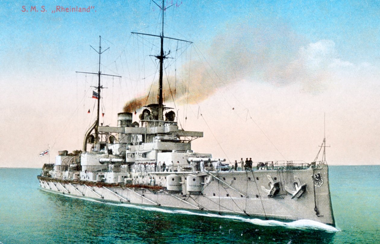 Tysk slagskip Rheinland, c1910-1918 av Unbekannt