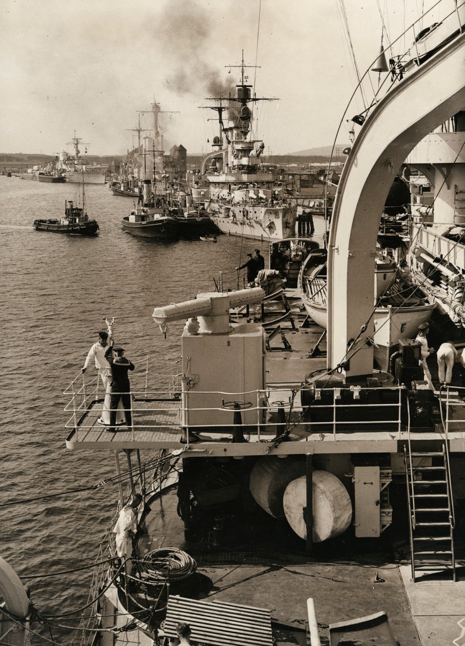 Tysk flåtebesøk i Swinoujscie, 1933. av Unbekannt