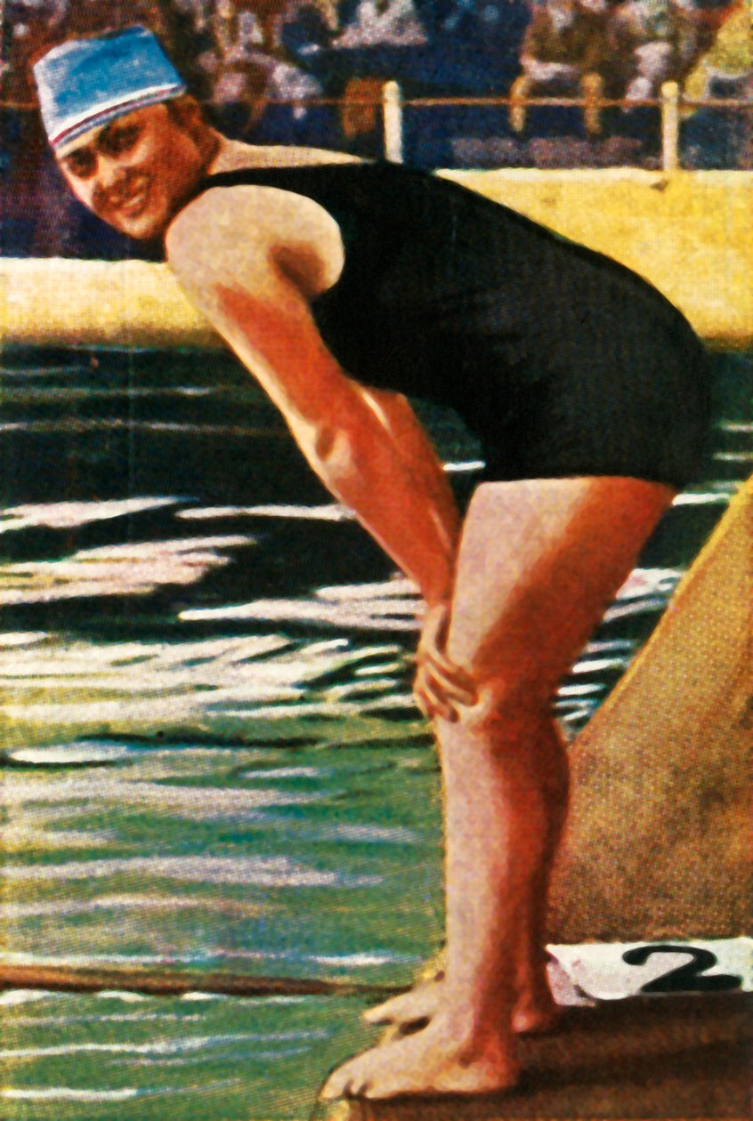 Den tyske svømmeren Hilde Schrader, 1928. av Unbekannt