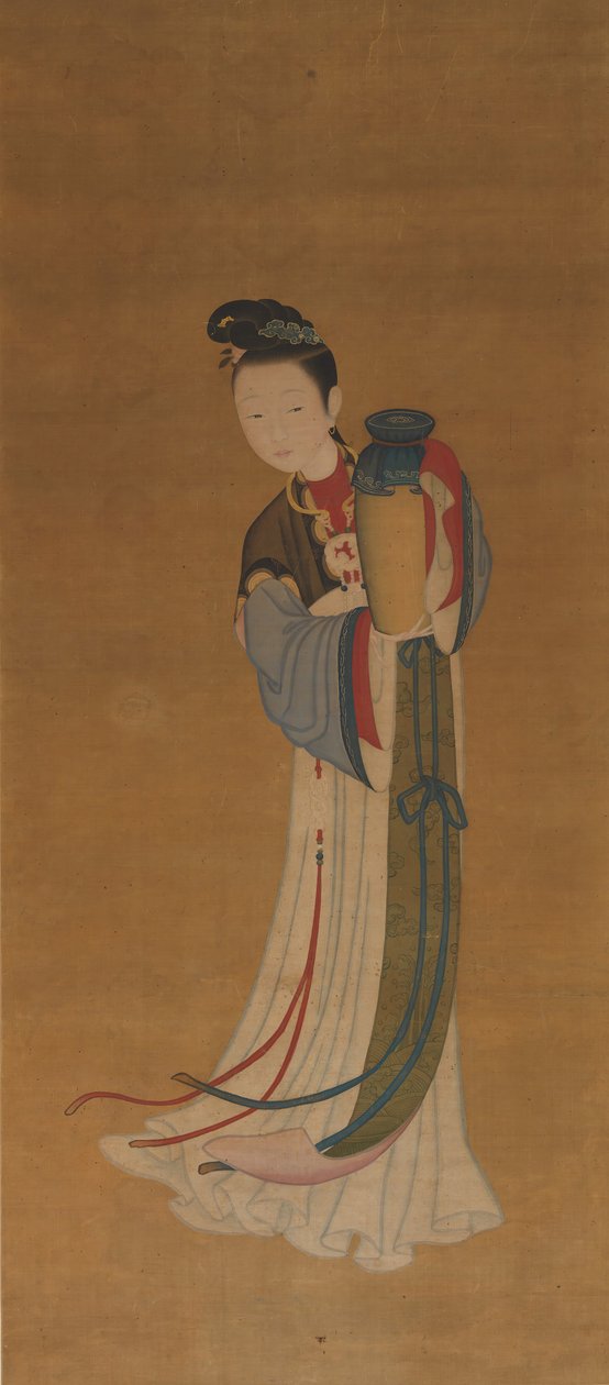 Girl Bringing Jar of Wine, 1700-tallet. av Unbekannt