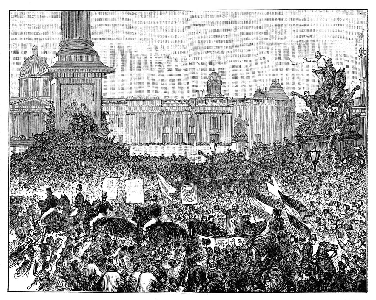 Giuseppe Garibaldis mottakelse på Trafalgar Square, London, 1864 av Unbekannt