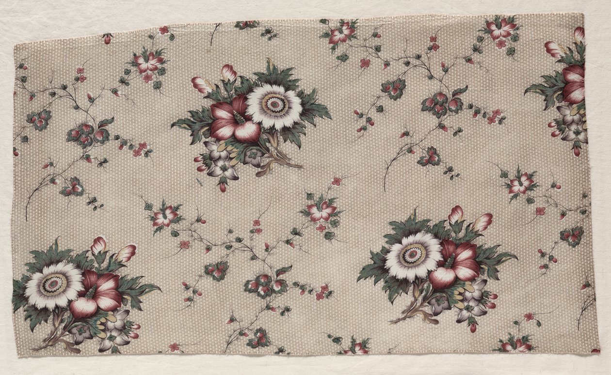Glasert Chintz Fragment, ca. 1830. av Unbekannt
