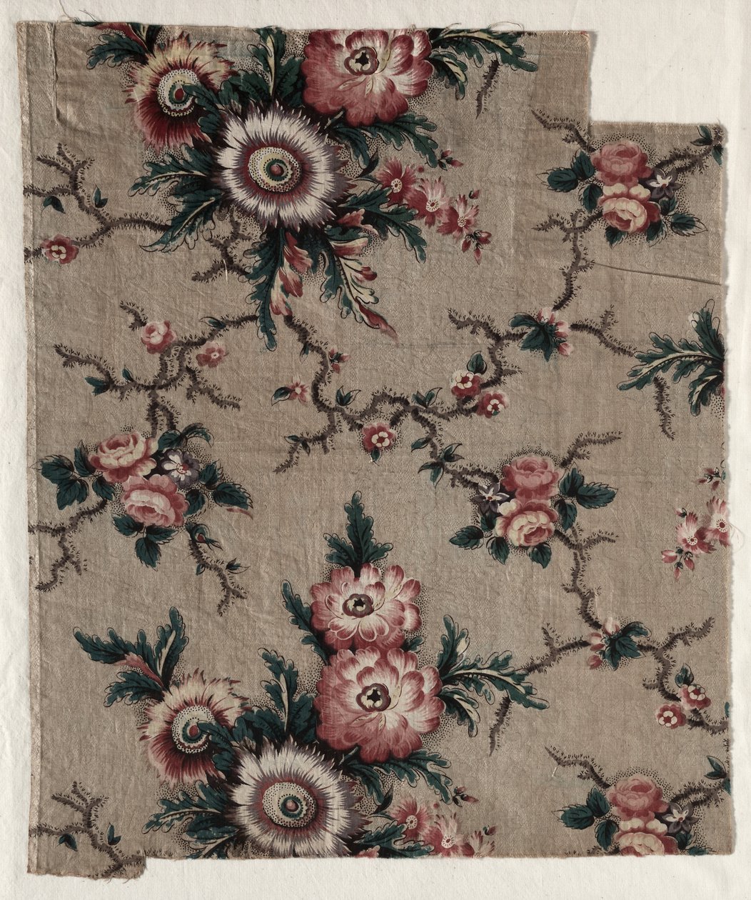 Glasert Chintz Fragment, ca. 1840. av Unbekannt
