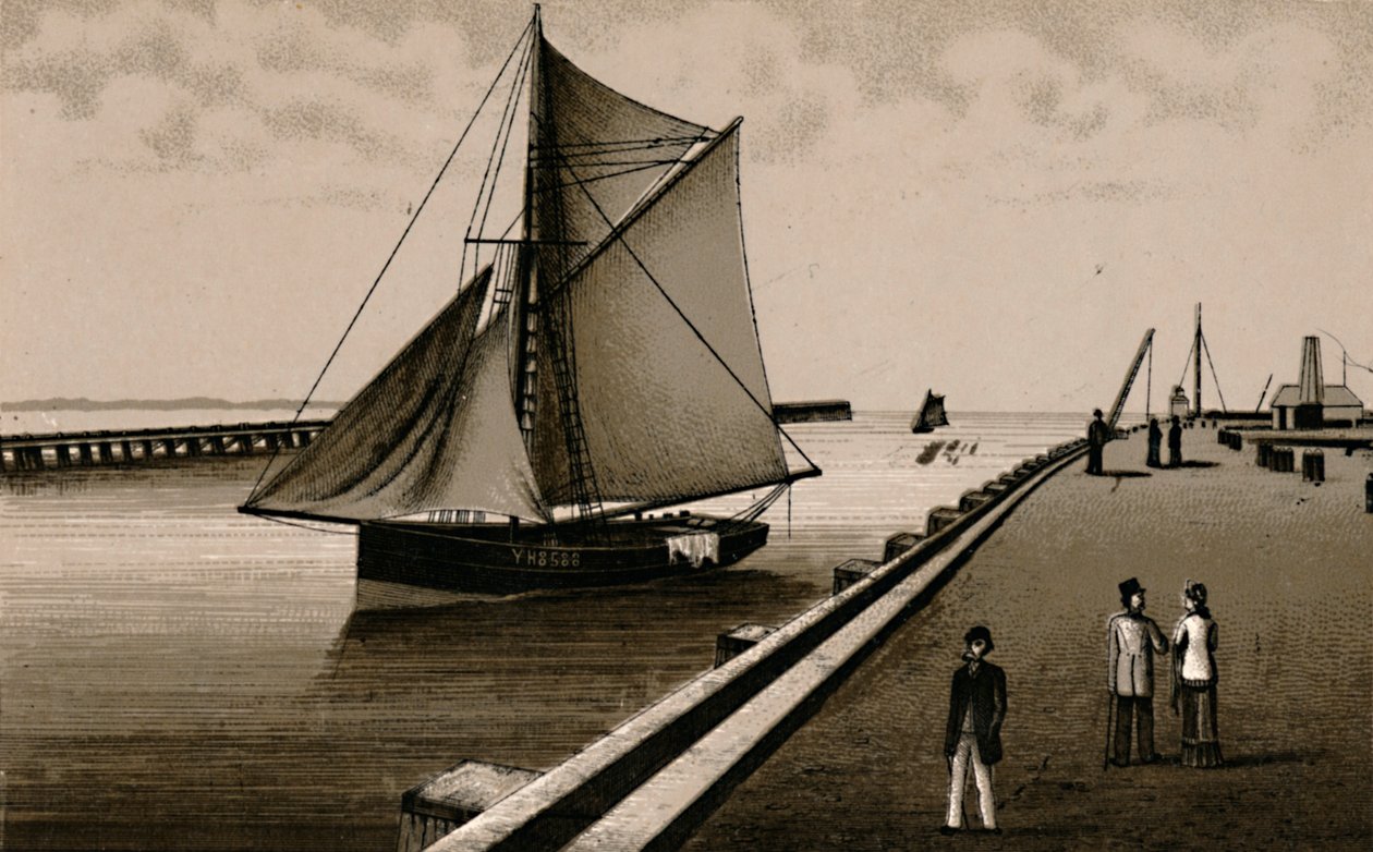Gorleston Pier, c1880. av Unbekannt