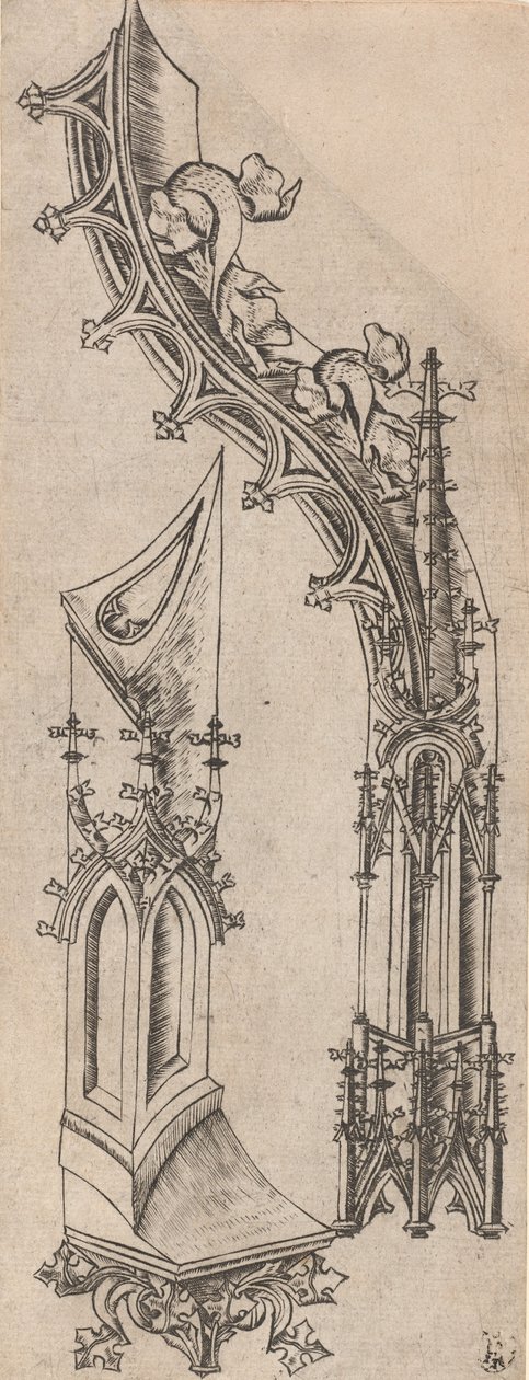 Gotisk bokstav D, ca. 14801500. av Unbekannt