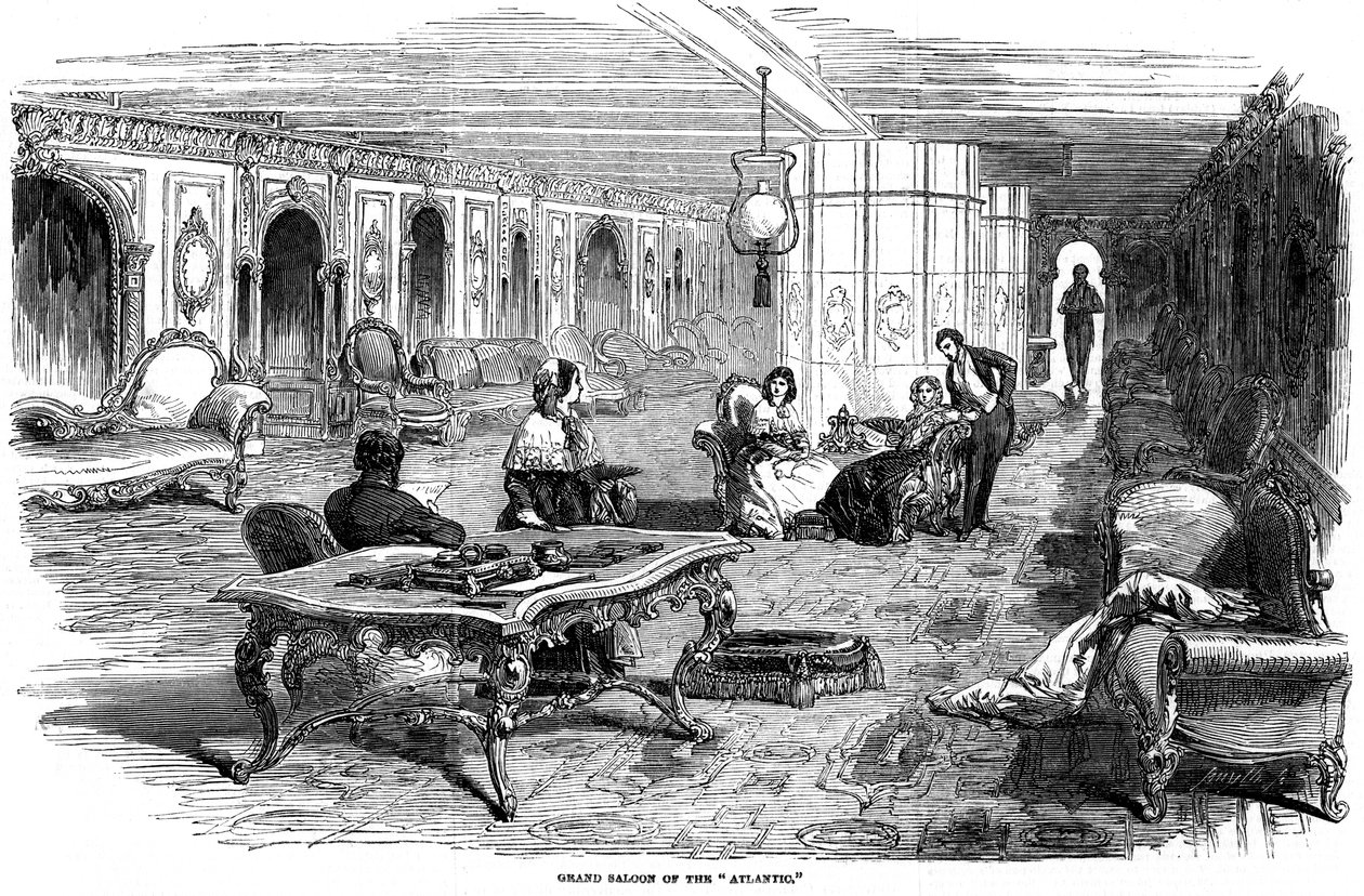 Grand saloon av dampskipet Atlantic, 1850 av Unbekannt