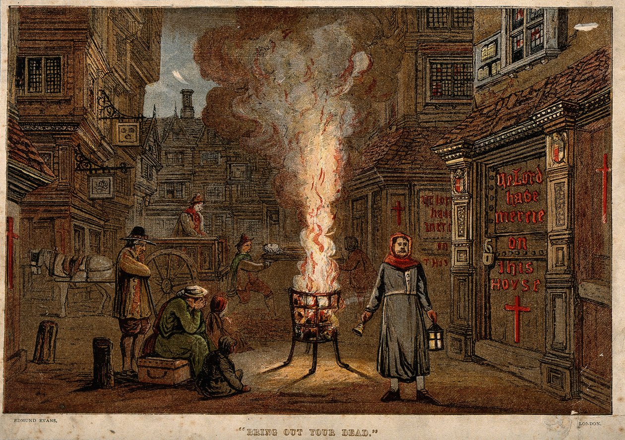 Den store pesten i London, 1665 av Unbekannt