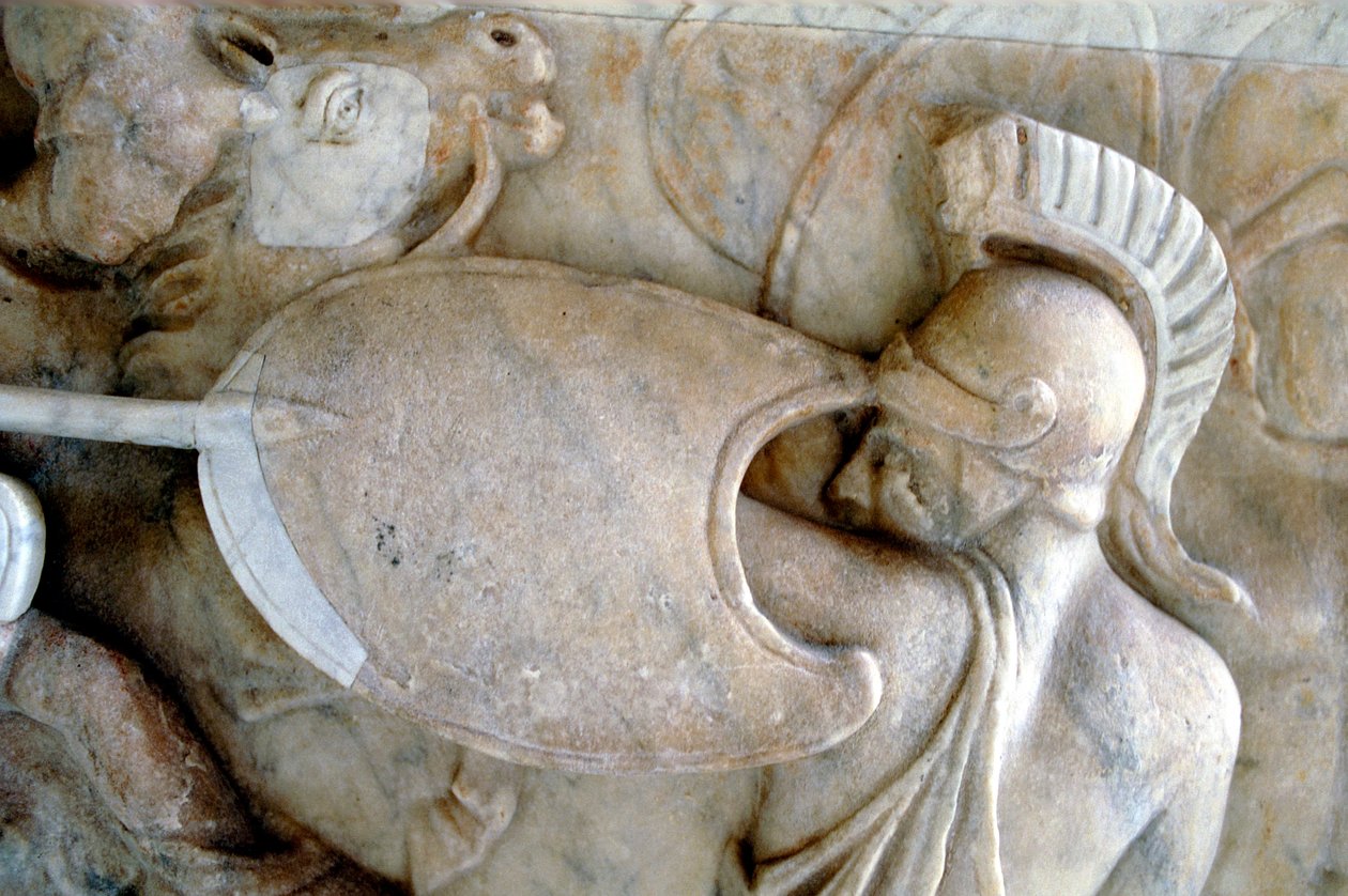 Gresk hoplitt i kamp mot Amazonas 30BC-200AD av Unbekannt