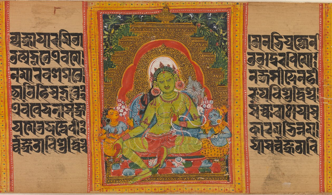 Green Tara...Perfection of Wisdom Manuscript, tidlig på 1100-tallet. av Unbekannt