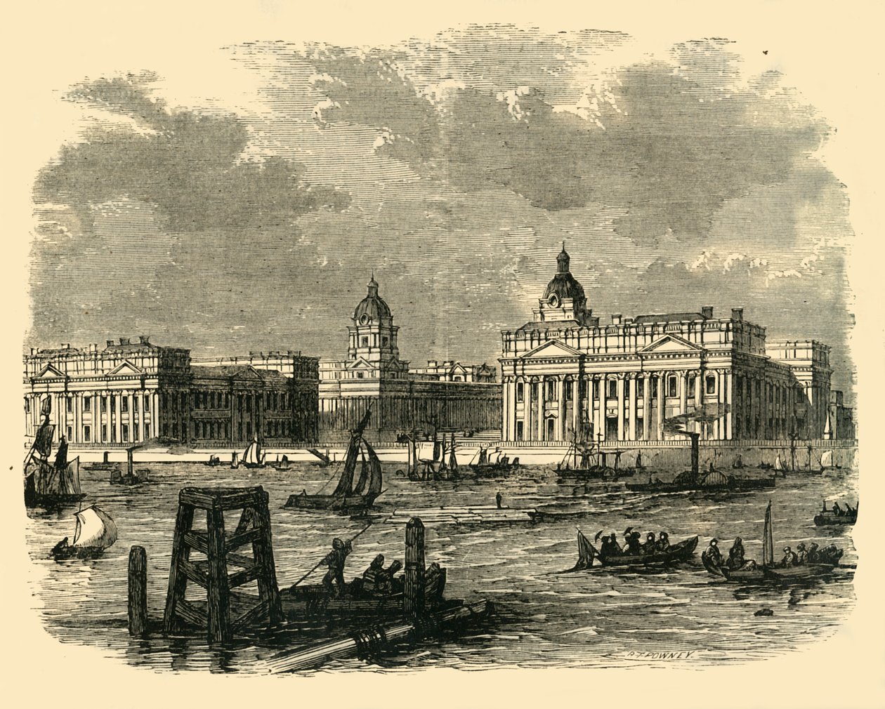 Greenwich Hospital, fra elven, c1878. av Unbekannt