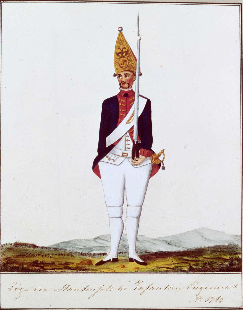 Grenader av regimentet Zöge von Manteuffel, 1762 av Unbekannt