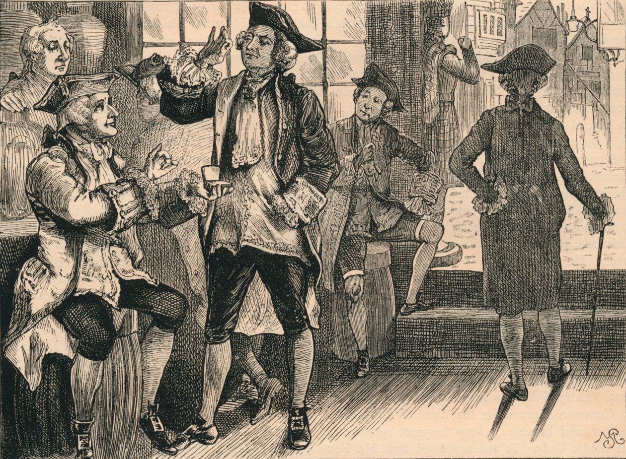 Gruppe på Hardhams Tobakksbutikk, c1880. av Unbekannt