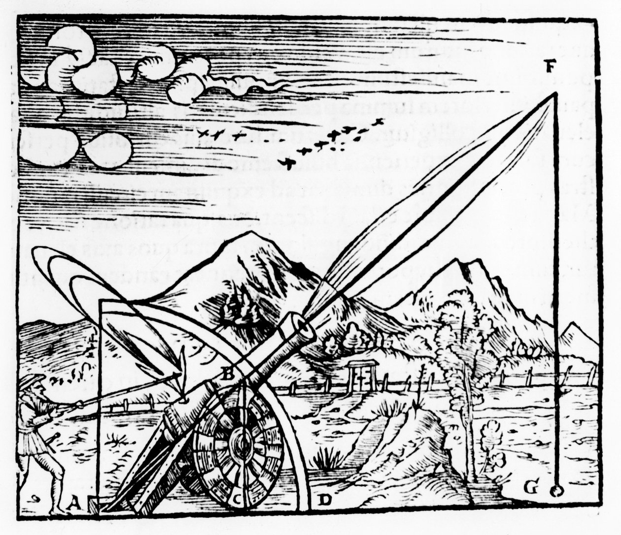 Gunner avfyrer en kanon, 1561 av Unbekannt