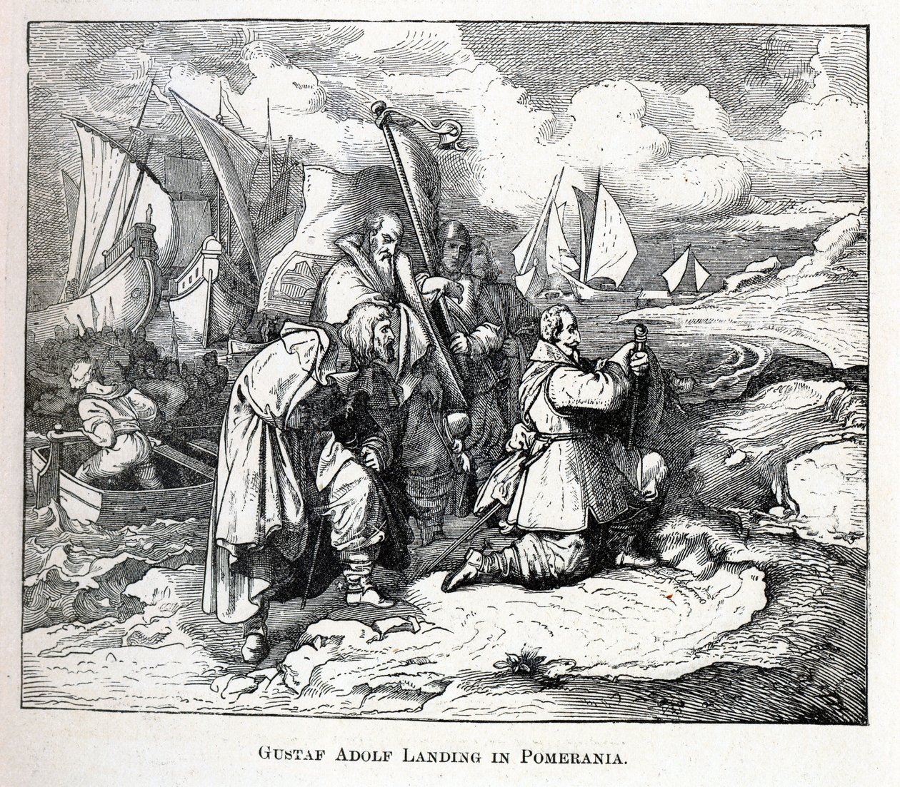 Gustav Adolf landing i Pommern, 1882 av Unbekannt