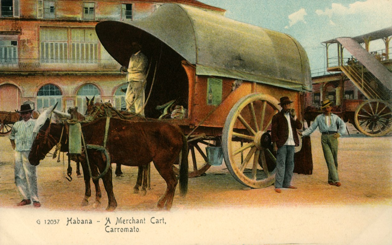 Havana - A Merchant Cart, Wagon, c1910. av Unbekannt