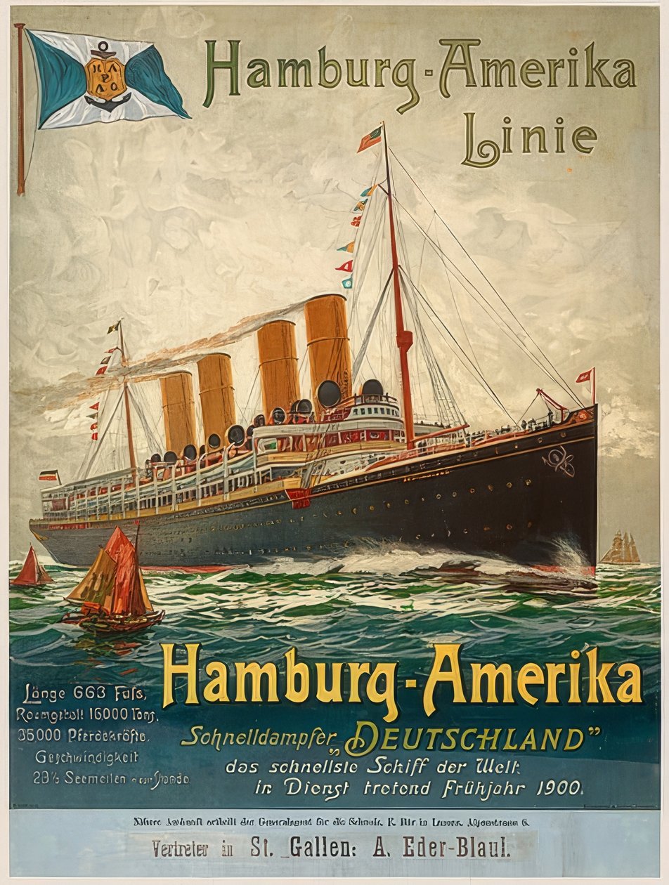 Hamburg-Amerika linje. Tyskland, Hamburg, 1899 av Unbekannt