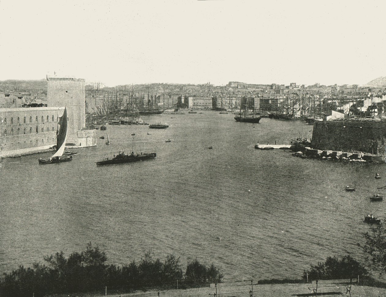 Havneutsikt, Marseille, Frankrike, 1895. av Unbekannt