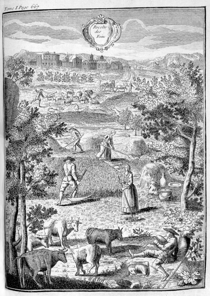 Høsting av høyet, 1775 av Unbekannt