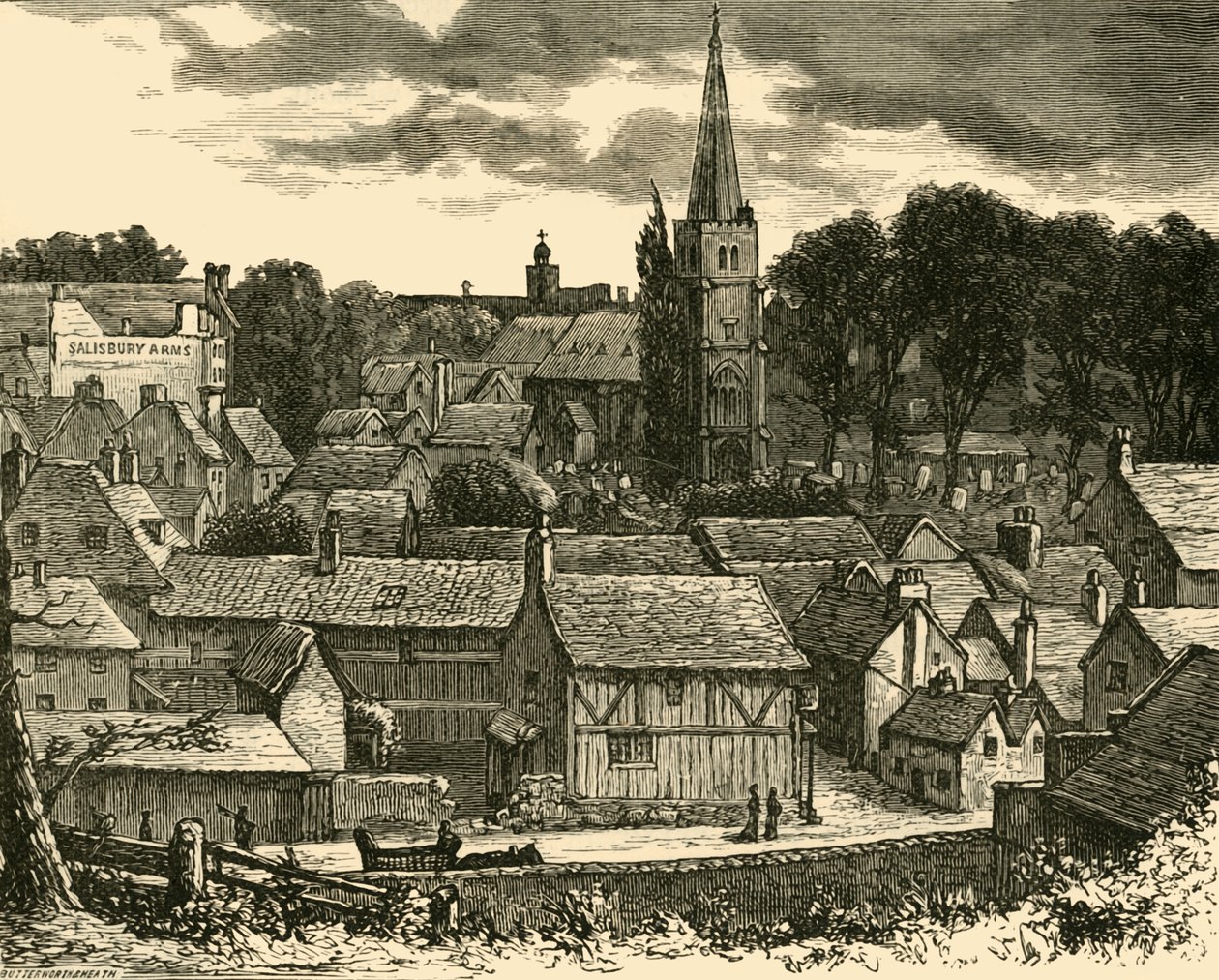 Hatfield fra jernbanestasjonen, 1898. av Unbekannt