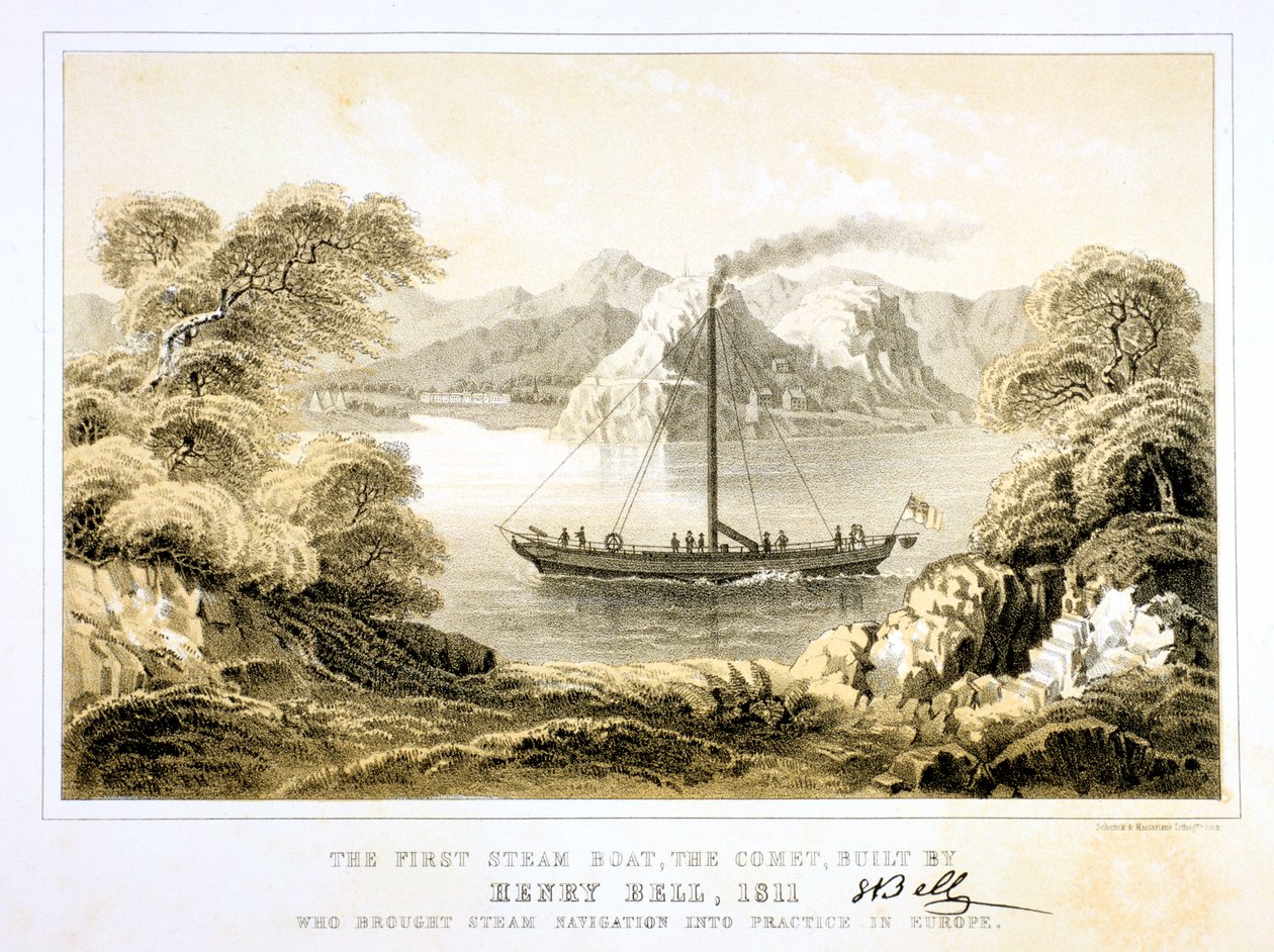 Henry Bells dampbåt Comet fra 1811, 1856. av Unbekannt