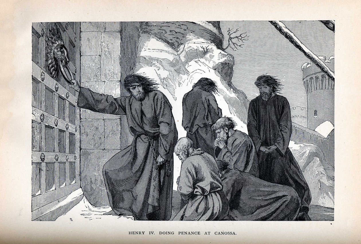 Henry IV gjør bot på Canossa, 1882 av Unbekannt