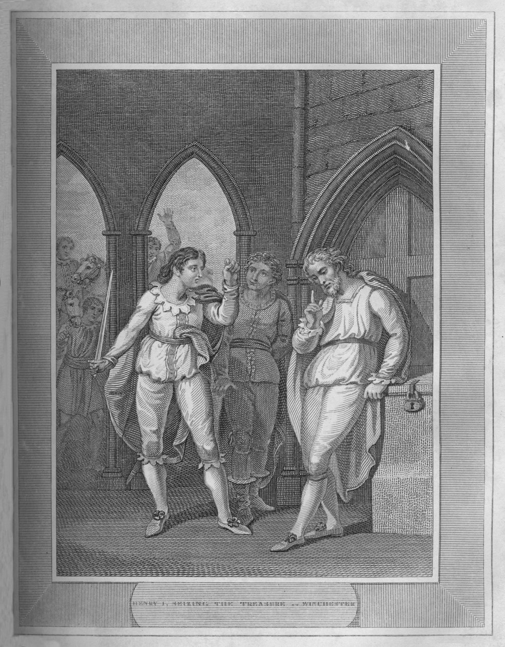 Henry I., Seizing The Treasure of Winchester, 1838 av Unbekannt