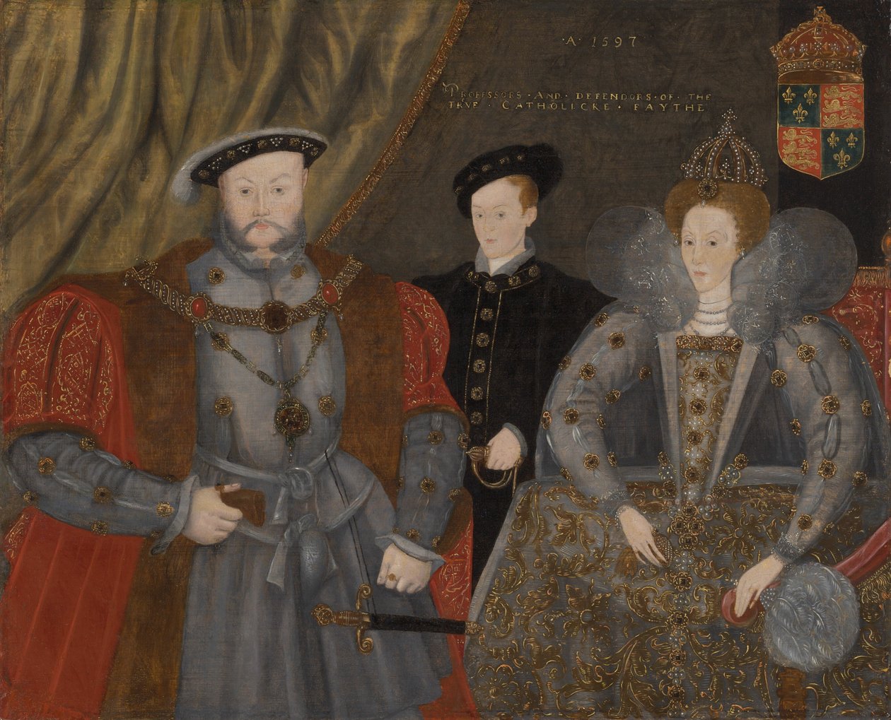 Henry VIII, Elizabeth I og Edward VI, 1597. av Unbekannt