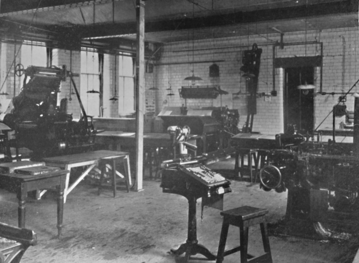 Heriot-Watt College, Edinburgh - Boktrykkmaskinavdeling, 1909. av Unbekannt