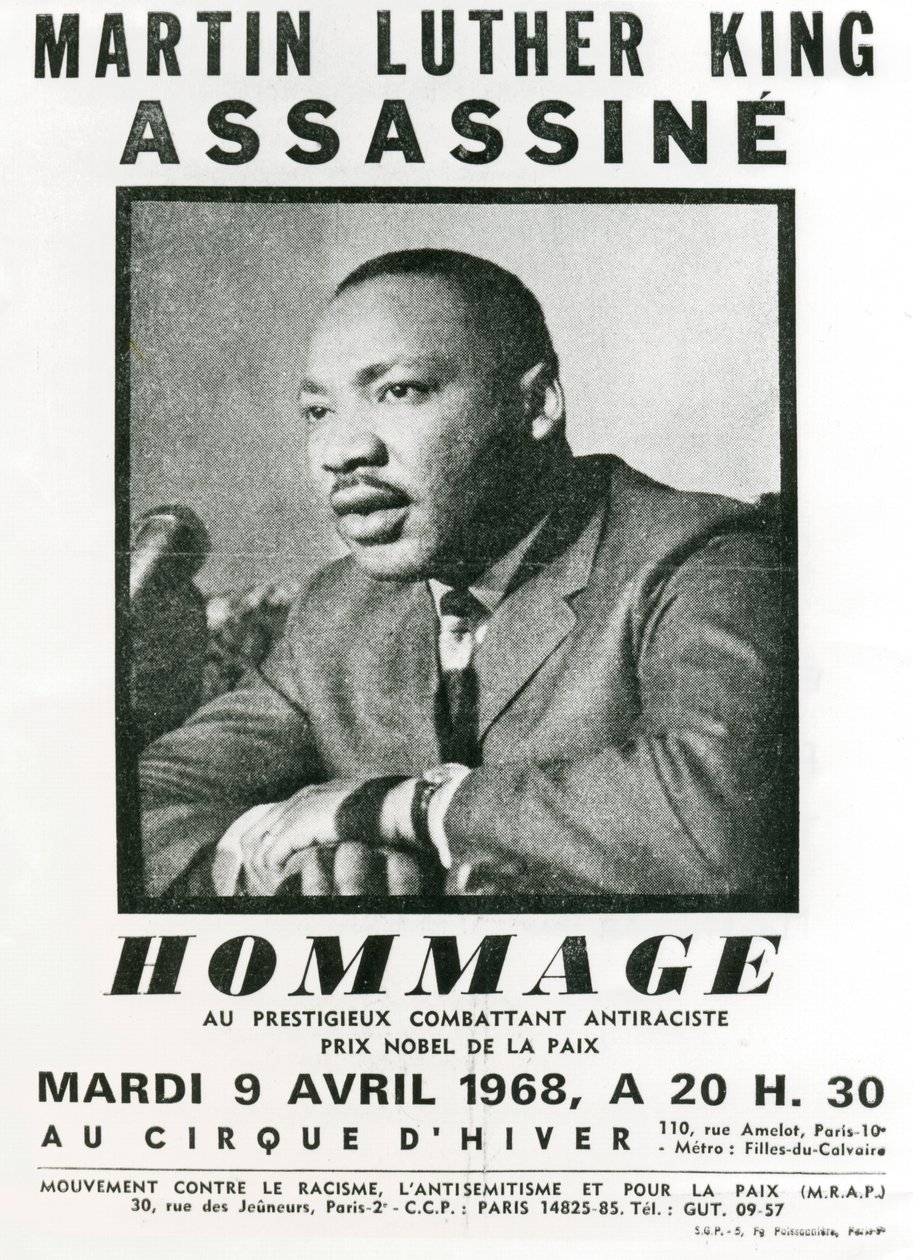 Homage til Martin Luther King, 1968 av Unbekannt