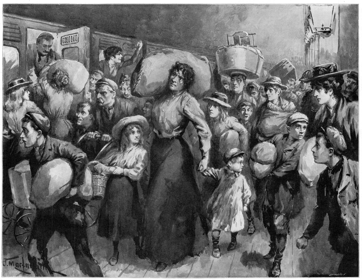 Humleplukkere forlater London Bridge ved midnatt 1900 av Unbekannt
