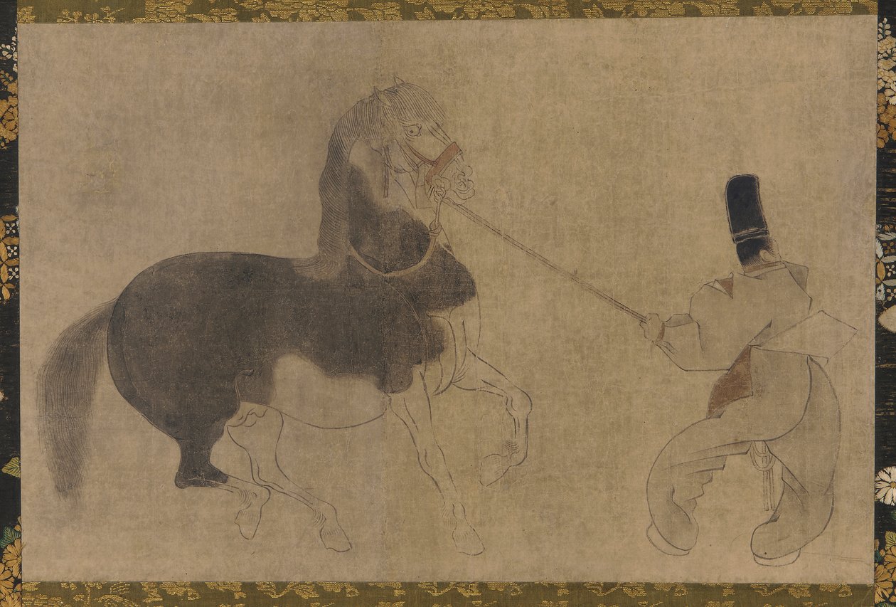 Hest og ledsager, Momoyama-perioden, 1568-1615. av Unbekannt