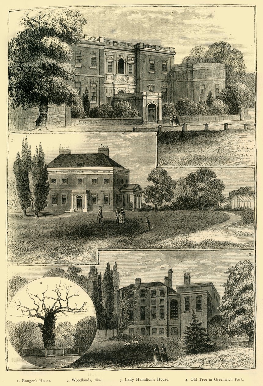 Hus rundt Greenwich Park, c1878. av Unbekannt