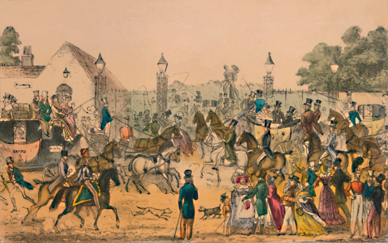 Hyde Park Corner, 1825, c1870 av Unbekannt