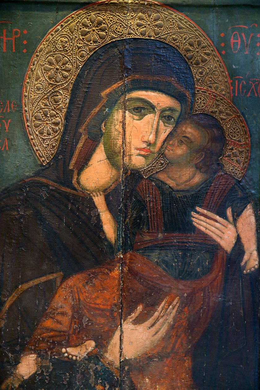 Ikon i Pedoulas bysantinske museum: Jomfru Eleousa av Unbekannt