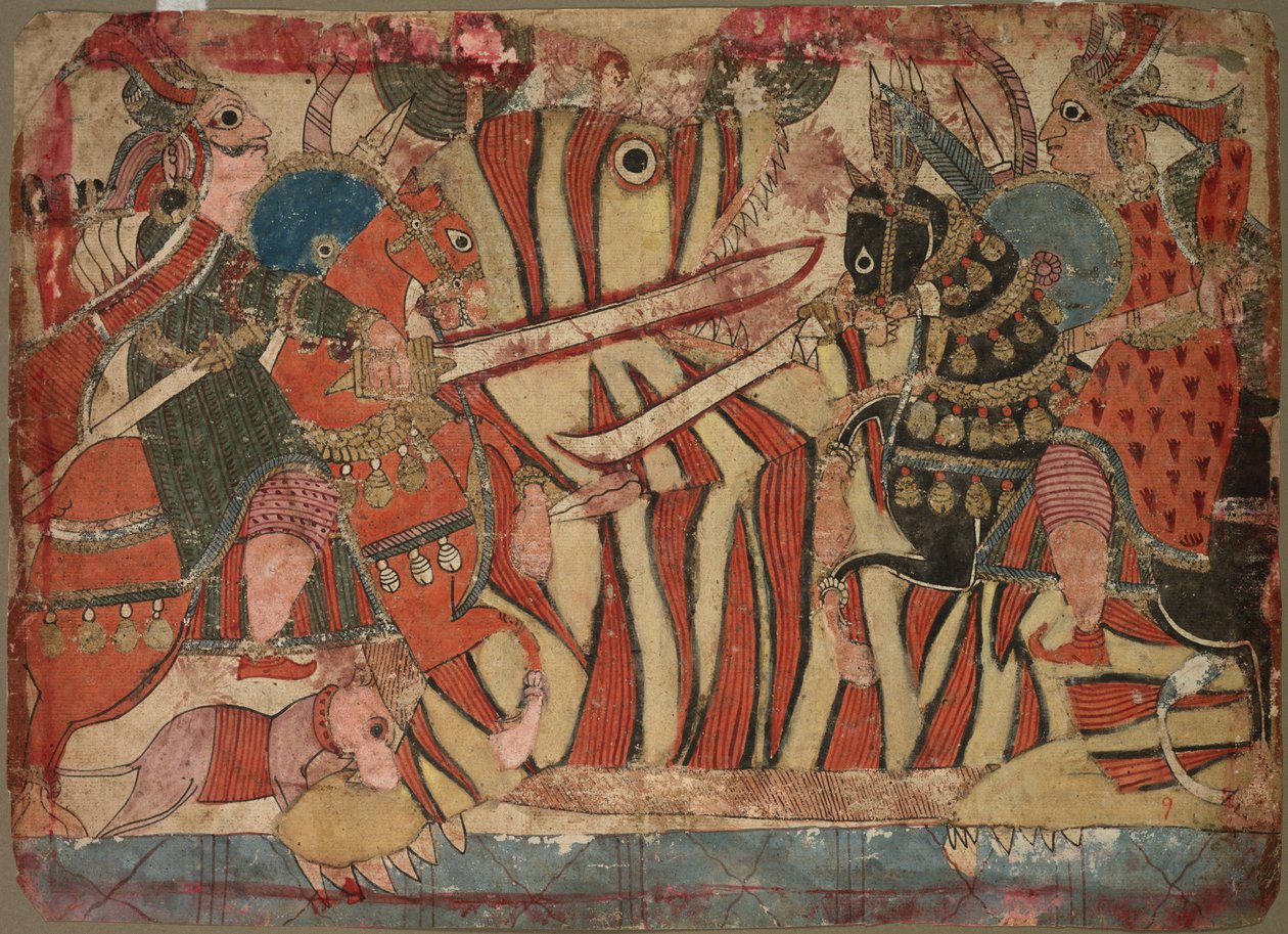 Illustrasjon av Mahabharata, ca. 1800. av Unbekannt