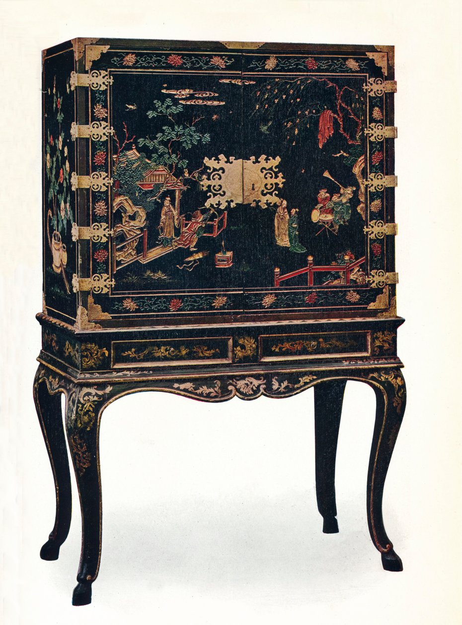 Innskåret lakkert skap, c1680, 1910. av Unbekannt