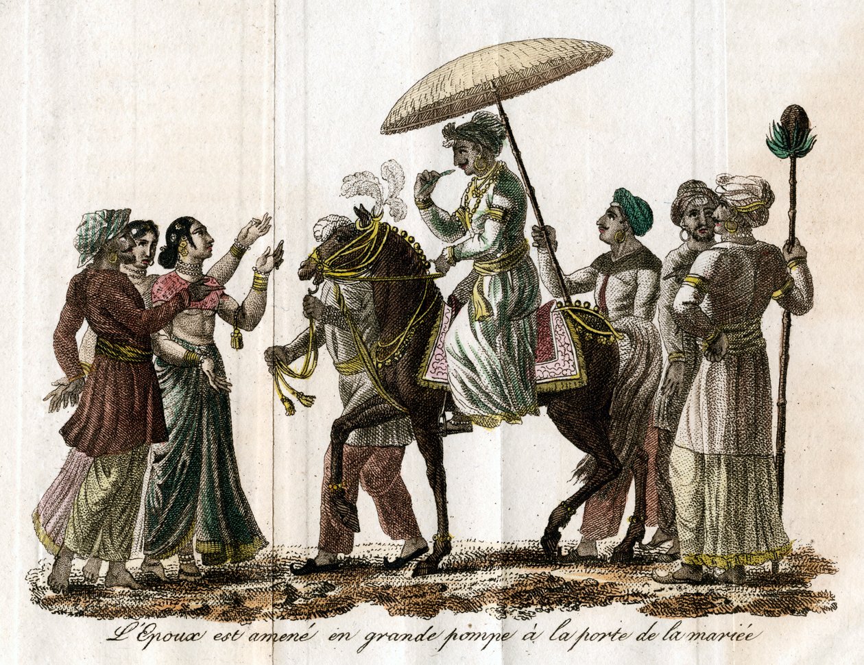 Indisk bryllupsprosesjon, c1800-tallet av Unbekannt