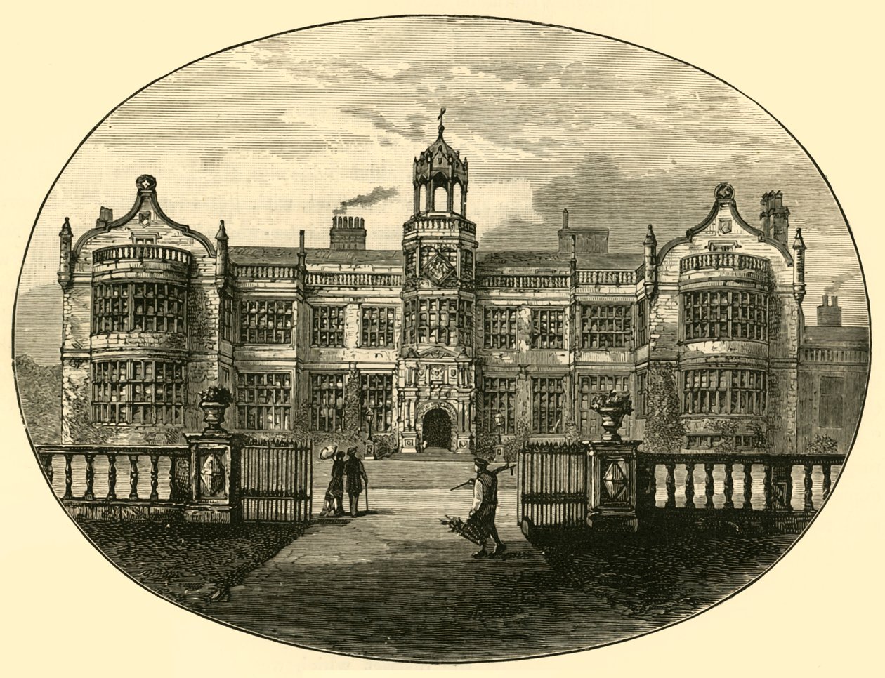 Ingestre Hall den gamle bygningen, 1898. av Unbekannt