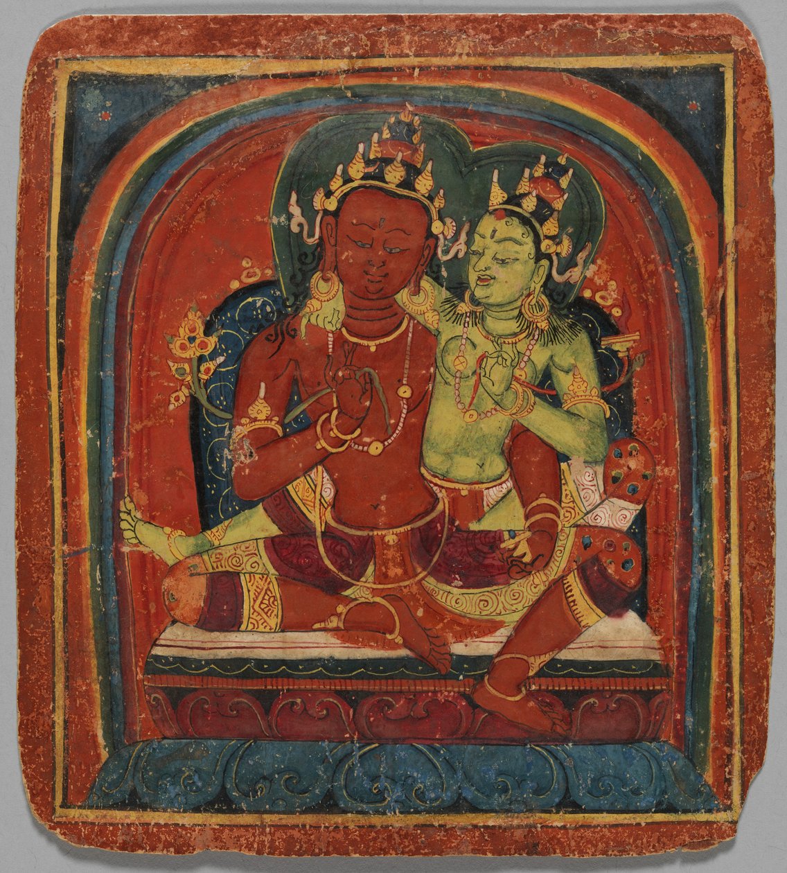 Initiasjonskort Tsakalis: Bodhisattva Samantabhadhra, tidlig på 1400-tallet. av Unbekannt