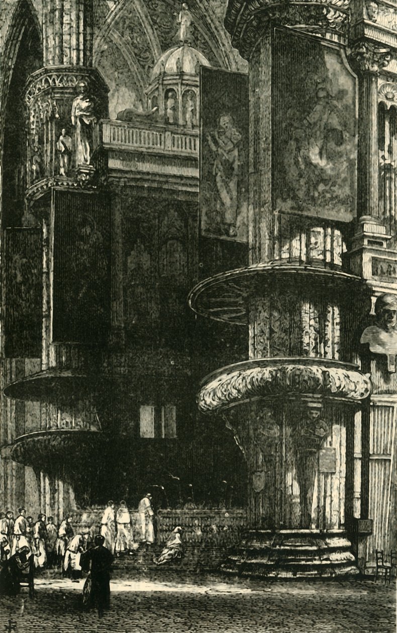 Interiør av katedralen i Milano, 1890. av Unbekannt