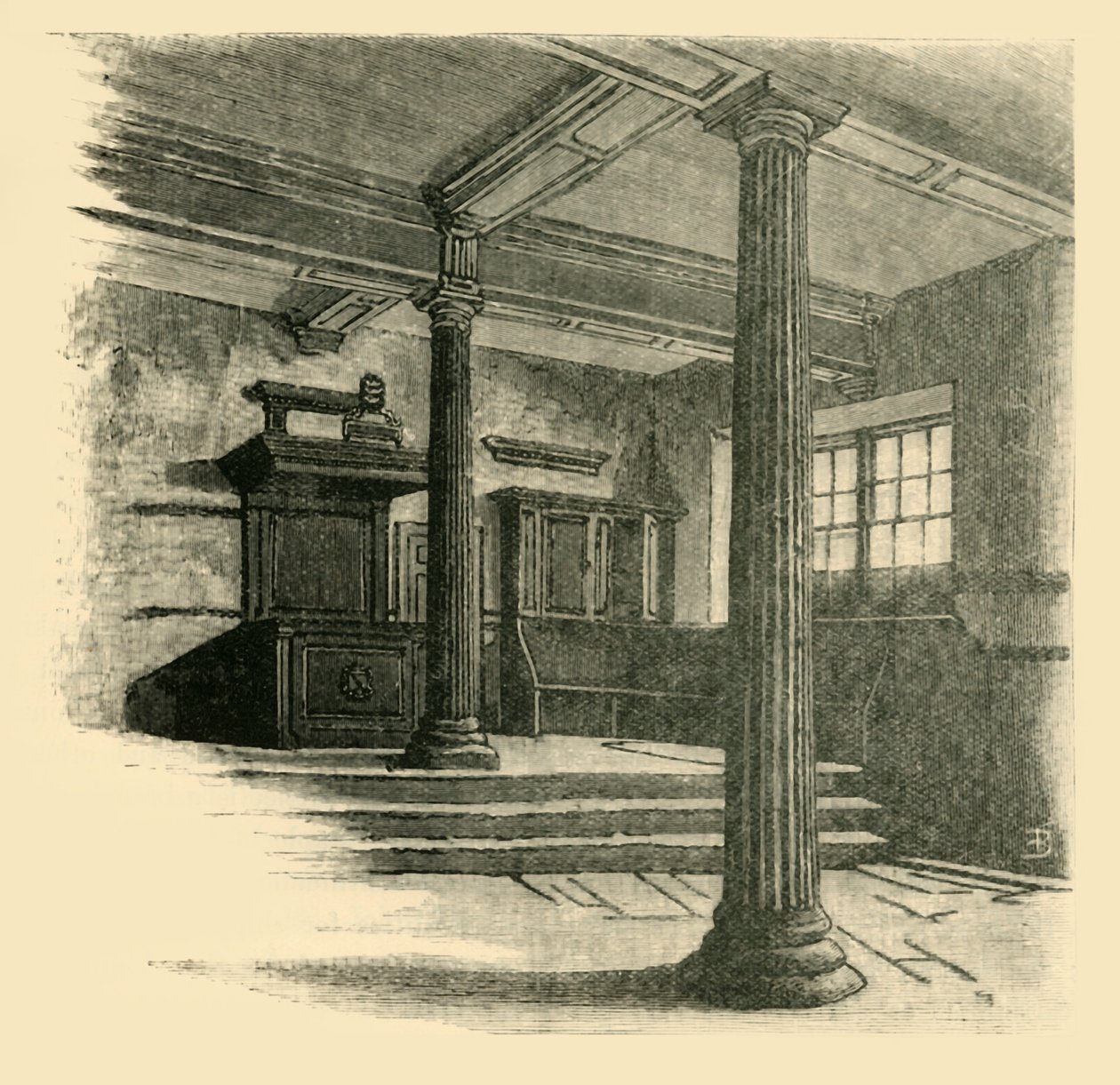 Interiør av Grammar School, 1898. av Unbekannt