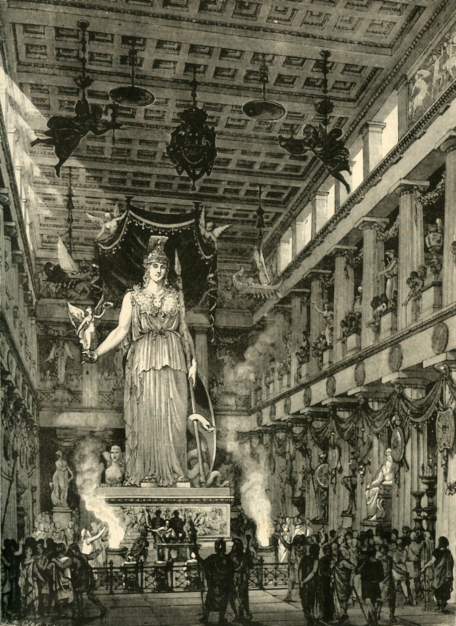 Interiør av Parthenon, restaurert, 1890. av Unbekannt